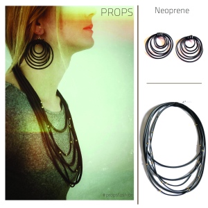 Neoprene necklace earrings